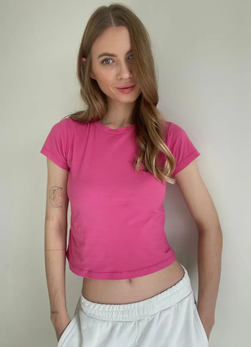 Nina Cropped Crew Neck Tee