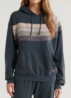 Wave Stripe 4 Pullover Hoodie Relaxed